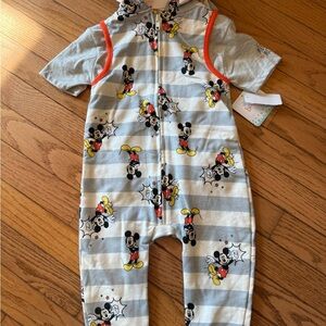 Disney Mickey Mouse Hooded 2 piece- Gray and Red